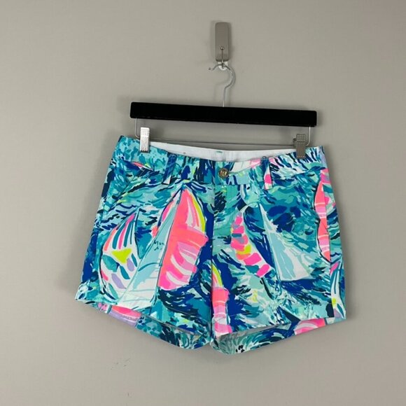 Lilly Pulitzer The Callahan Cotton Shorts in Sparkling Blue Hey Bay Size 2 - Picture 1 of 6